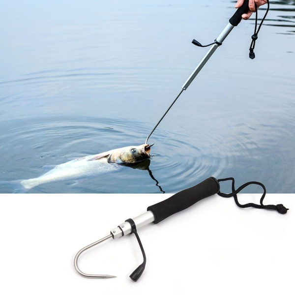 Telescopic Retractable Fish Gaff Stainless Ice Sea Fishing Spear Hook