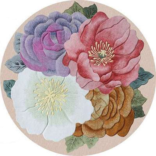 3d Round Flower Carpet, Carpet Mat Rug Flowers