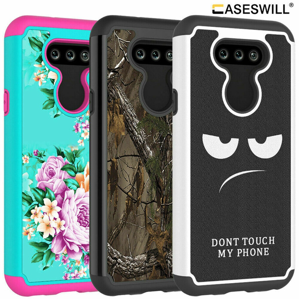 Caseswill Rugged Dual Layer Shockproof Hybrid Patterned Case Cover For LG K31 LG Aristo 5 Plus LG Phoenix 5 LG Fortune 3 LG Risio 4 LG