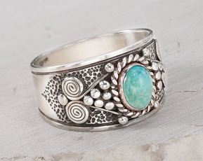 Sterling, Turquoise, wedding ring, Angel