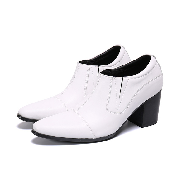 Attitudist Glossy Black High Heel Tassel Loafers For Men - ATTITUDIST