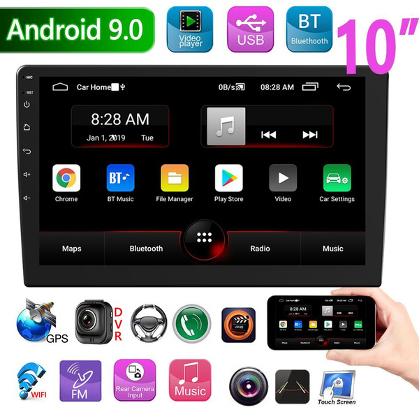 Smart Android 9.0 Car Stereo Double DIN GPS Navigation Bluetooth