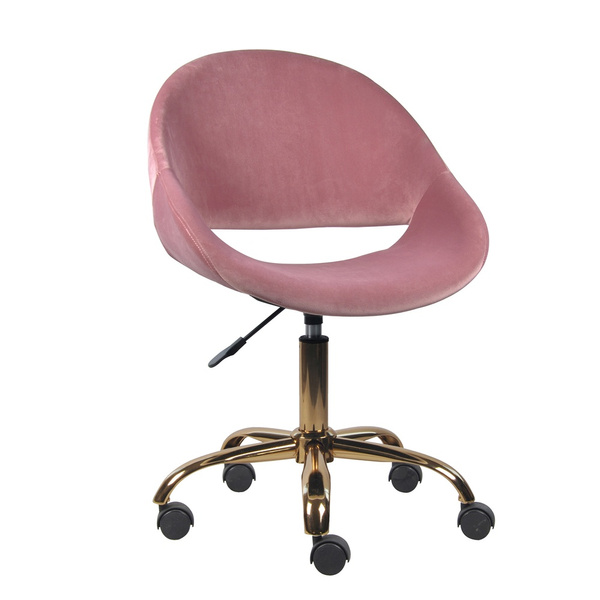 Gia Pink Velvet Vanity Chair Makeup, Pink Vanity Swivel Chair