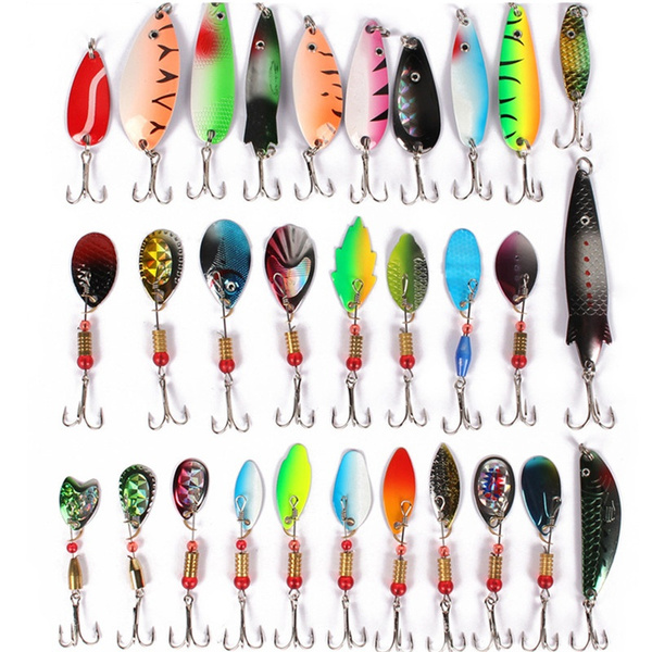 1pcs Fishing Lures Wobbler Spinner Bait Spoon Artificial Bass Sequin Hard O8P6 