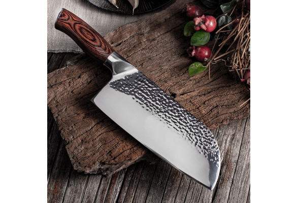 7.3INCH Bone Chopping Knife Handmade Forged Meat Bone Cleaver Vegetables  Chinese Chef Slicing Kitchen Knife Stainless Steel