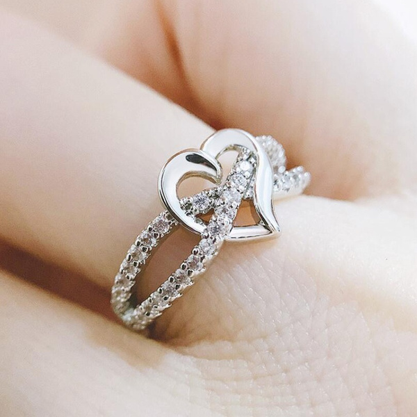 infinity heart diamond ring