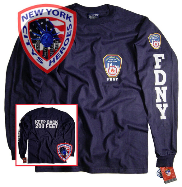 FDNY T-Shirt Long Sleeve Officially Licensed by New York City Fire Department