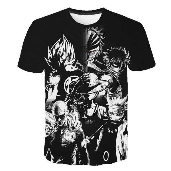 New Fashion 3d Print Japanese Anime Characters One Punch Man One Piece Super Saiyan Naruto Bleach T Shirt For Men Women Wish