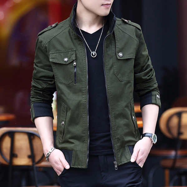 2020 new autumn and winter clothing trend slim men's denim tooling casual  jacket | Wish