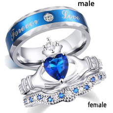 Sterling, Blues, Engagement, wedding ring
