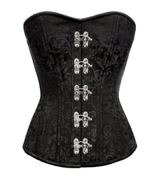 Steel, corset top, Black Corset, brocadecorset