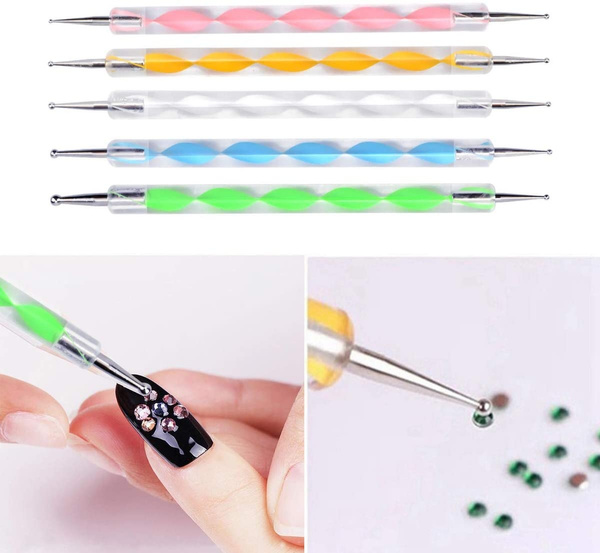 5pcs/Set Nail Art Dotting Tools Dots Pen Picking Rhinestones Gems