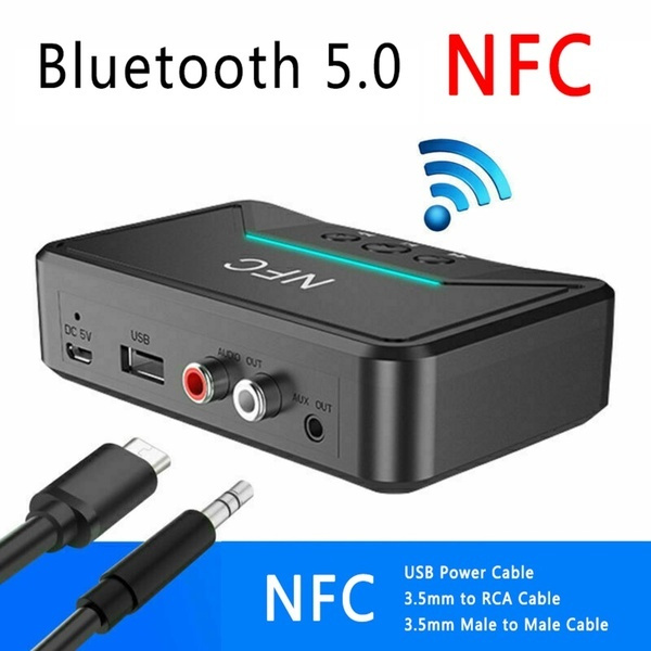 Wireless Stereo Bluetooth v3.0 Music Speaker Receiver 3.5mm cable USB Powered 