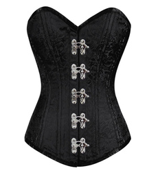 Black Corset, brocadecorset, overbust corset, gothic clothing