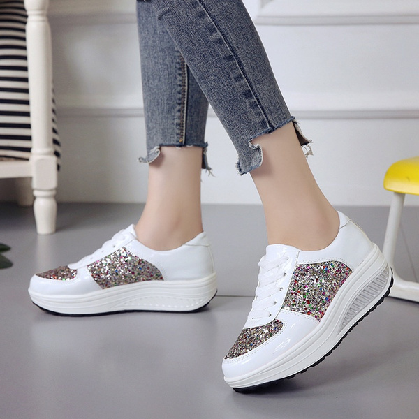 bling wedge sneakers