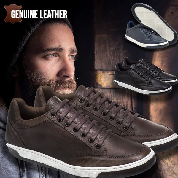 Genuine leather shoe for men, casual with laces Sapataria Net - short  barrel | Wish