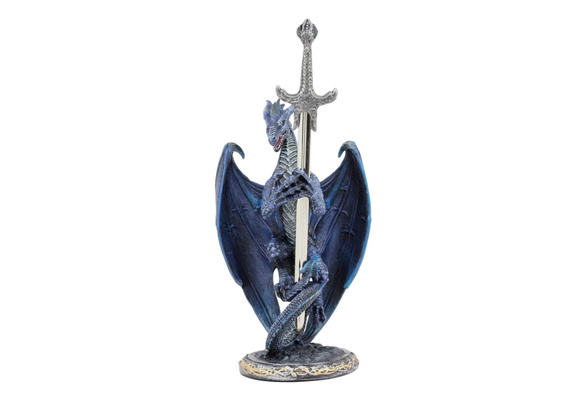 Ebros Midnight Storm Blade Ruth Thompson Blue Dragon Statue with Dragon Letter Opener Blade 11 Tall Dragonblade Series Collection Mythical Fantasy Medieval Renaissance Decor 