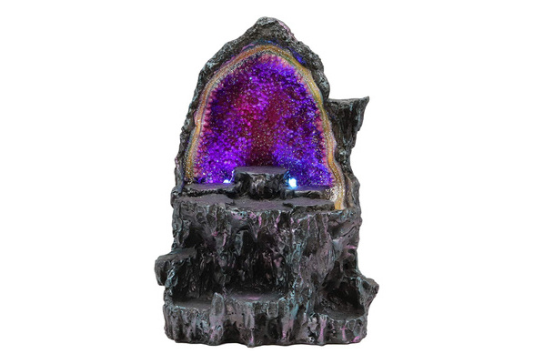 Ebros Medieval Renaissance Faux Crystal Cave Rock Geode with Color