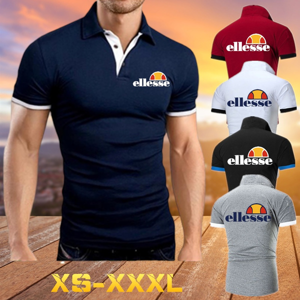 ontvangen stromen genade Summer Fashion Men Ellesse T Shirts High Quality Stand Collar Shirts Golf  Shirt | Wish