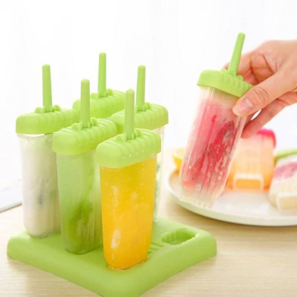 6 Cells DIY Popsicle Molds Summer Fun Ice Cream Makers Frozen Ice-lolly ...