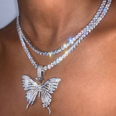 butterfly, Chain Necklace, Bling, Joyería de pavo reales