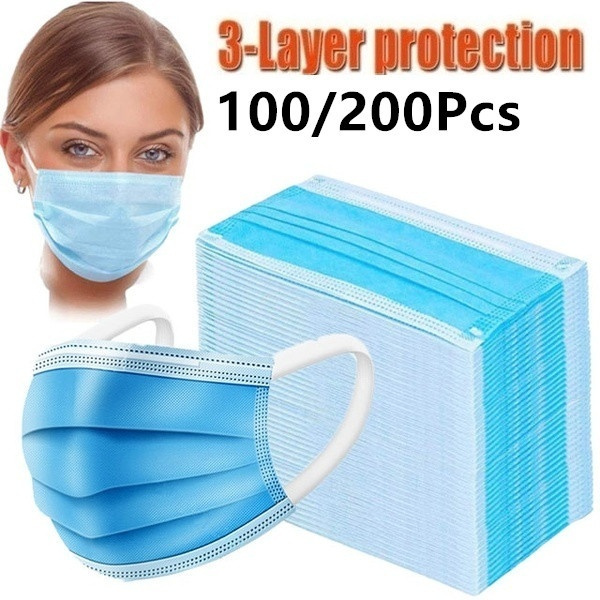50/100Pcs Disposable Sanitary Face Mask with Earloops Surgical Medical Face  Mask Hypoallergenic Protect Yourself Against Dust Pollen Allergens Safety  Face Mask