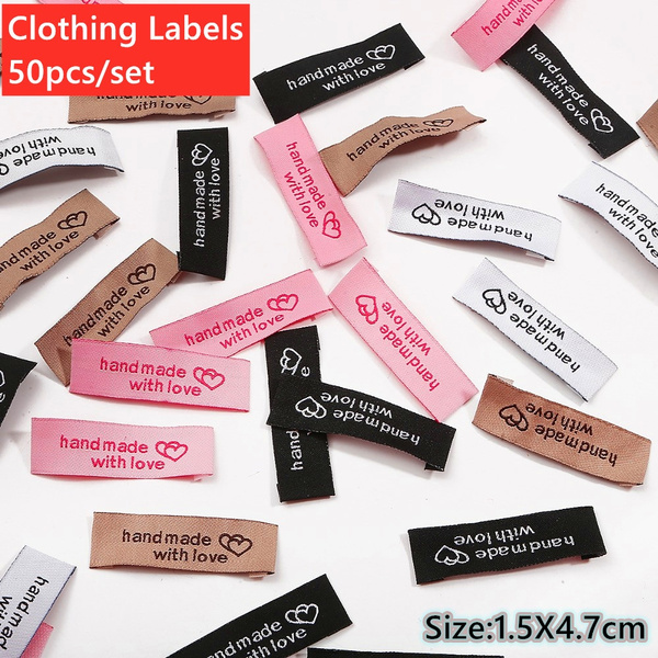 Handmade With Love Woven Clothing Label - Pack of 4 Sew-In Labels