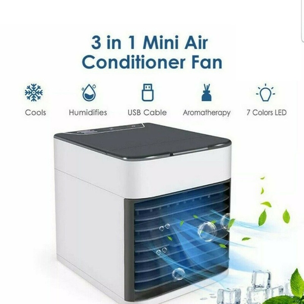 MINI AIR CONDITIONING UNIT COOLING FAN LOW NOISE COLD WATER TRAVEL HOME COOLER 