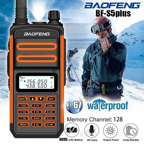 2021New BAOFENG BF-S5plus 18W 8000mAh IP67 Waterproof UV Dual Band Two ...