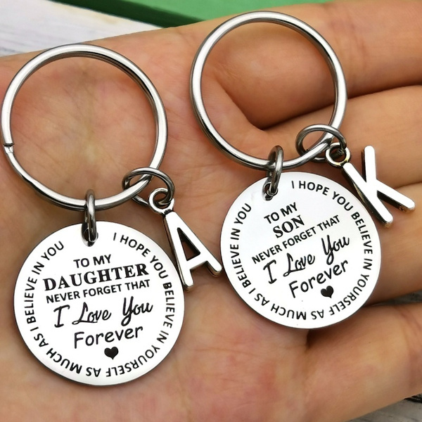 Keyrings Gift Inspirational Idea for Daughter /Son Keychain Best Father Mother 