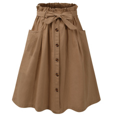 Summer, high waist skirt, bandagecasualskirt, Waist