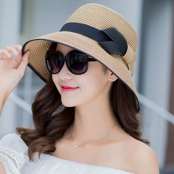 Straw Visor Hat Women Summer Sun Shade Hats Sunscreen Sun