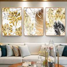 golden, Plants, Wall Art, Home Decor