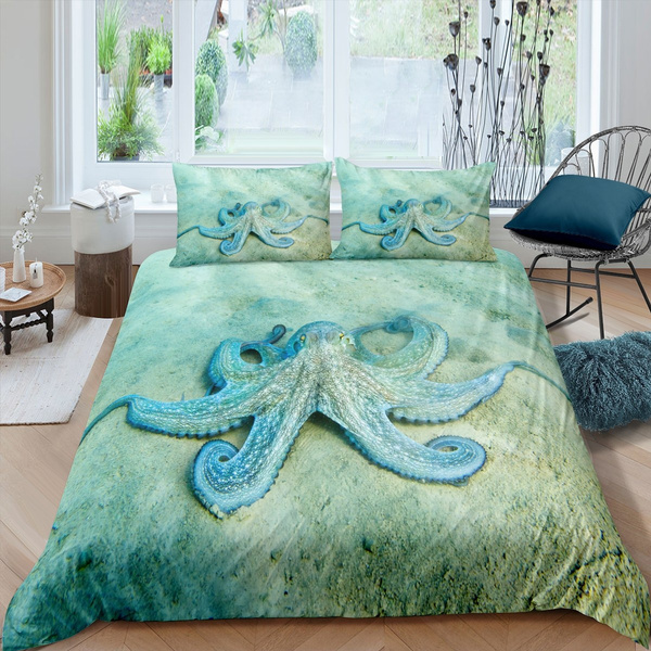 3D Octopus  Bedding Set Duvet Cover Comforter Cover Pillow Case 