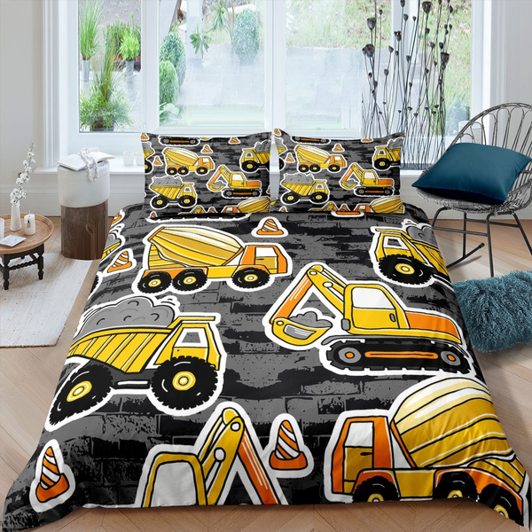 Cartoon Cars Quilt Cover Bedroom Decor, Elephant Print King Size Bedding