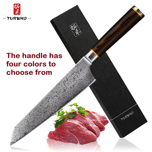 TURWHO 8 Inch Chef Knife, Japanese Kiritsukes Knife Professional ...