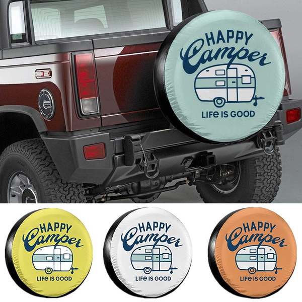 Happy Camper Spare Tire Cover Universal Spare Wheel Tire Covers for Jeep, RV,  SUV, Trailer, Truck | Wish