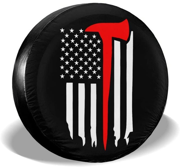 Waldeal Happy Camper American Flag Spare Tire Covers 