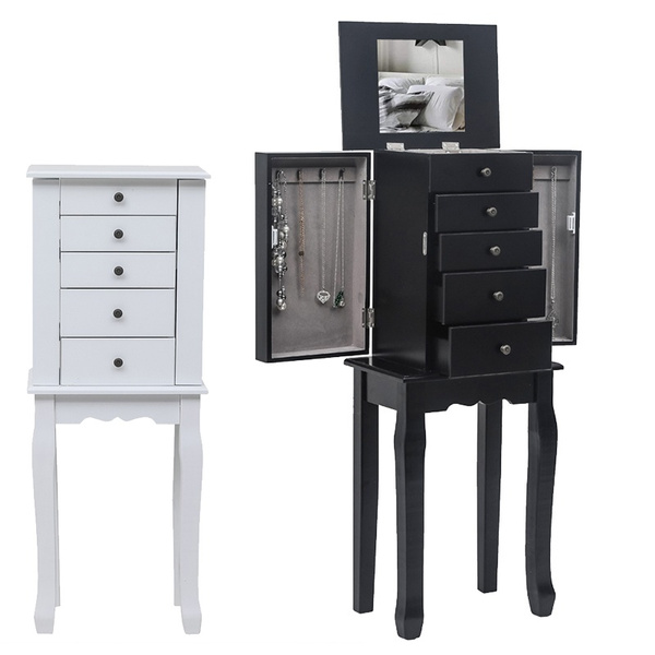 Standing Jewelry Armoire With Mirror 5, Standing Jewelry Armoire Mirror