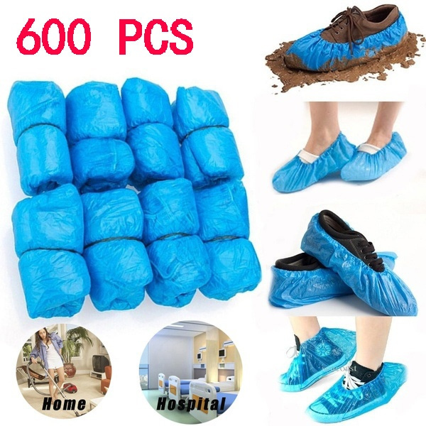 100pcs Plastic Rain Waterproof Disposable Shoe Covers Overshoes Boot-Covers Blue 