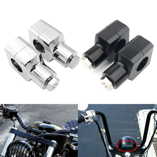 Motorcycle Chrome Black 1" Handlebar Riser 22mm/25mm For Harley Shadow ...