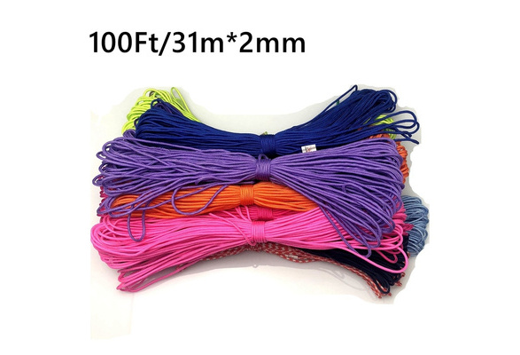 100ft/30m One Stand 2mm Micro Cord Paracord Parachute Cord Tent Lanyard  Rope