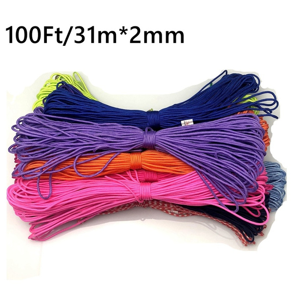 100ft/30m One Stand 2mm Micro Cord Paracord Parachute Cord Tent Lanyard  Rope