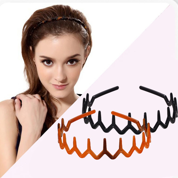 2pcs Casual Plastic Tooth Hair Comb Headband Comfort Wavy Toothed Hairband Hard Headbands For Women Girls Wish