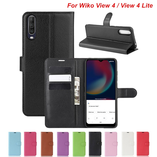 Ladder dwaas compromis Luxury PU Leather Flip Case For Wiko View 4 4 Lite Case Coque Fundas Wallet  Cover For Wiko View 4 Lite With Card Slot | Wish