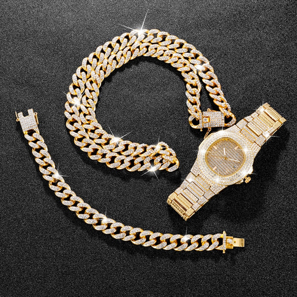 18k gold chain iced out Clearance