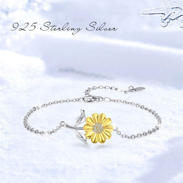 Sterling silver store sunflower bracelet