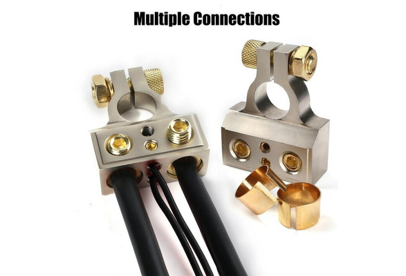 ZHITING 2pcs Battery Terminal Connector Kit 1//0 Gauge AWG Positive Negative Battery Post Clamp with Special Tools for Car Caravan Marine Boat 6
