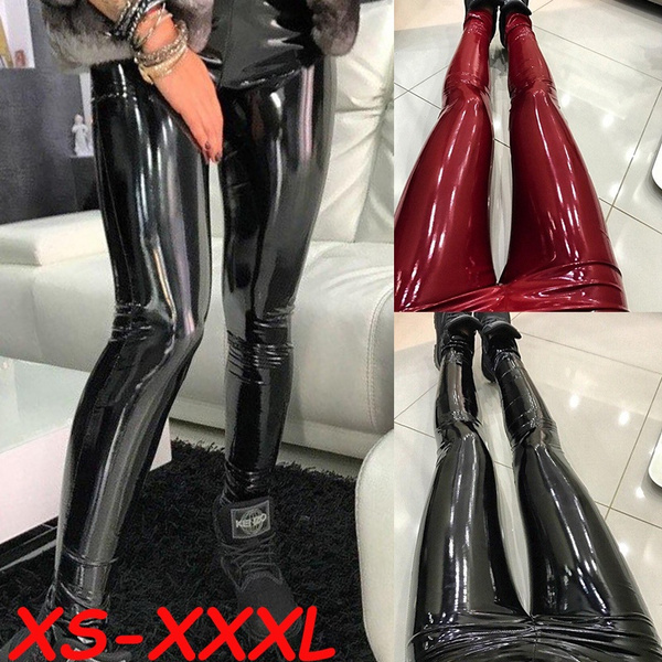 High-Waist Leather Pants Women Faux 