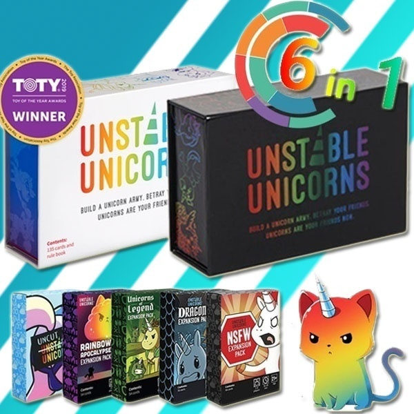 Unstable Unicorns Core Card Base Game With All Expansion Pack New Sealed Party